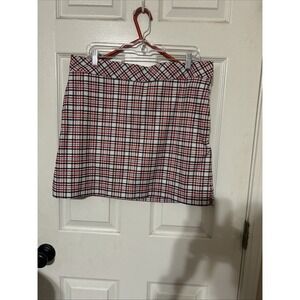 IZOD Golf Skort Women's Size 10 Red White Green  Blue Plaid